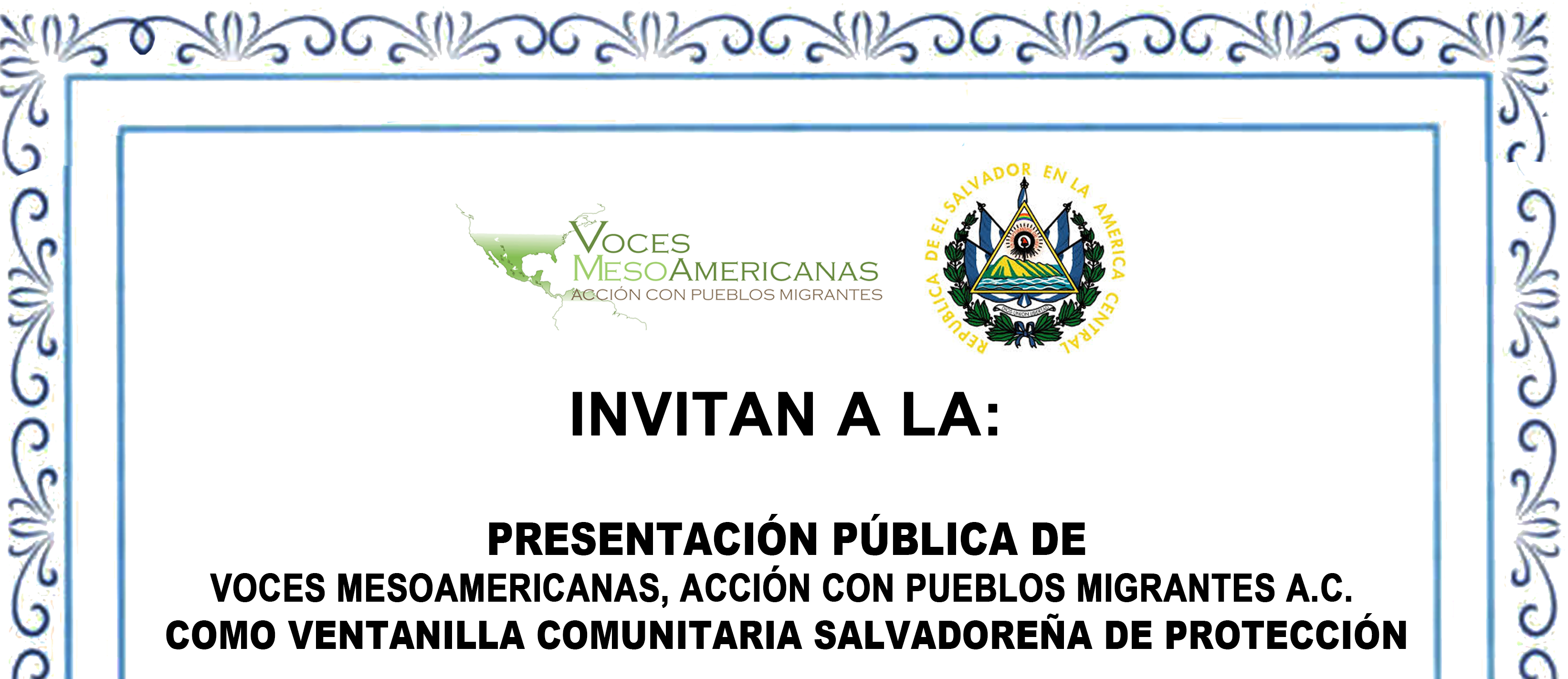[INVITACIÓN] Presentación pública de Voces Mesoamericanas como Ventanilla Comunitaria Salvadoreña de Protección